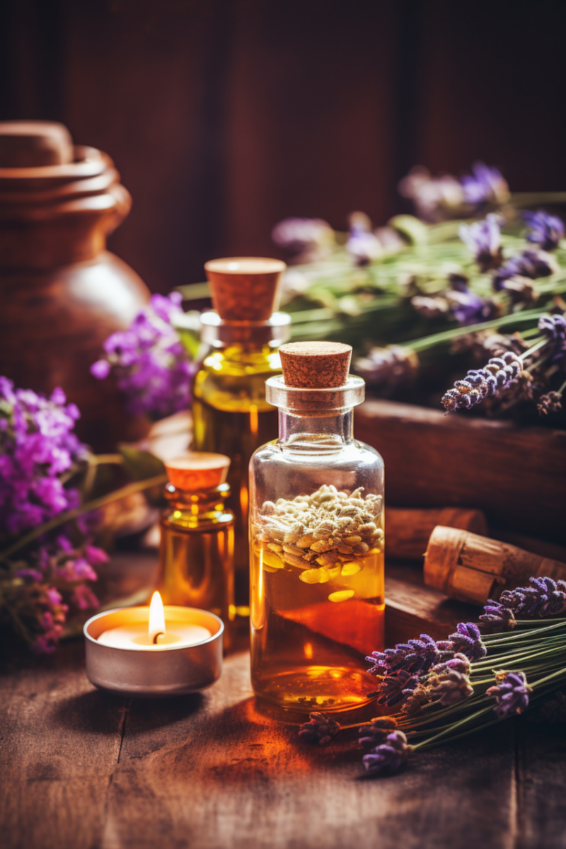 ai generated, aromatherapy, relaxation, scent, candle, flame, burning candle, massage, stress, therapy, nature, massage oil, tincture, flowers